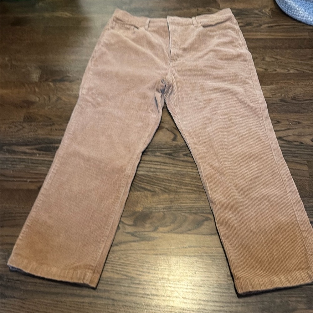 Loft Coffee corduroy pants with straight legs